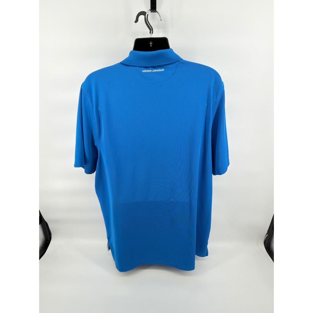 Under Armour Men's 2XL Polo Shirt HeatGear Loose Fit Blue Short Sleeve Golf UA - Picture 3 of 5
